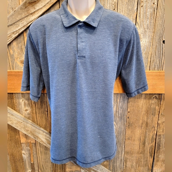 Orvis Shirt Mens XL Trout Bum Polo Navy Blue Short Sleeve Snap Closure - Picture 1 of 8